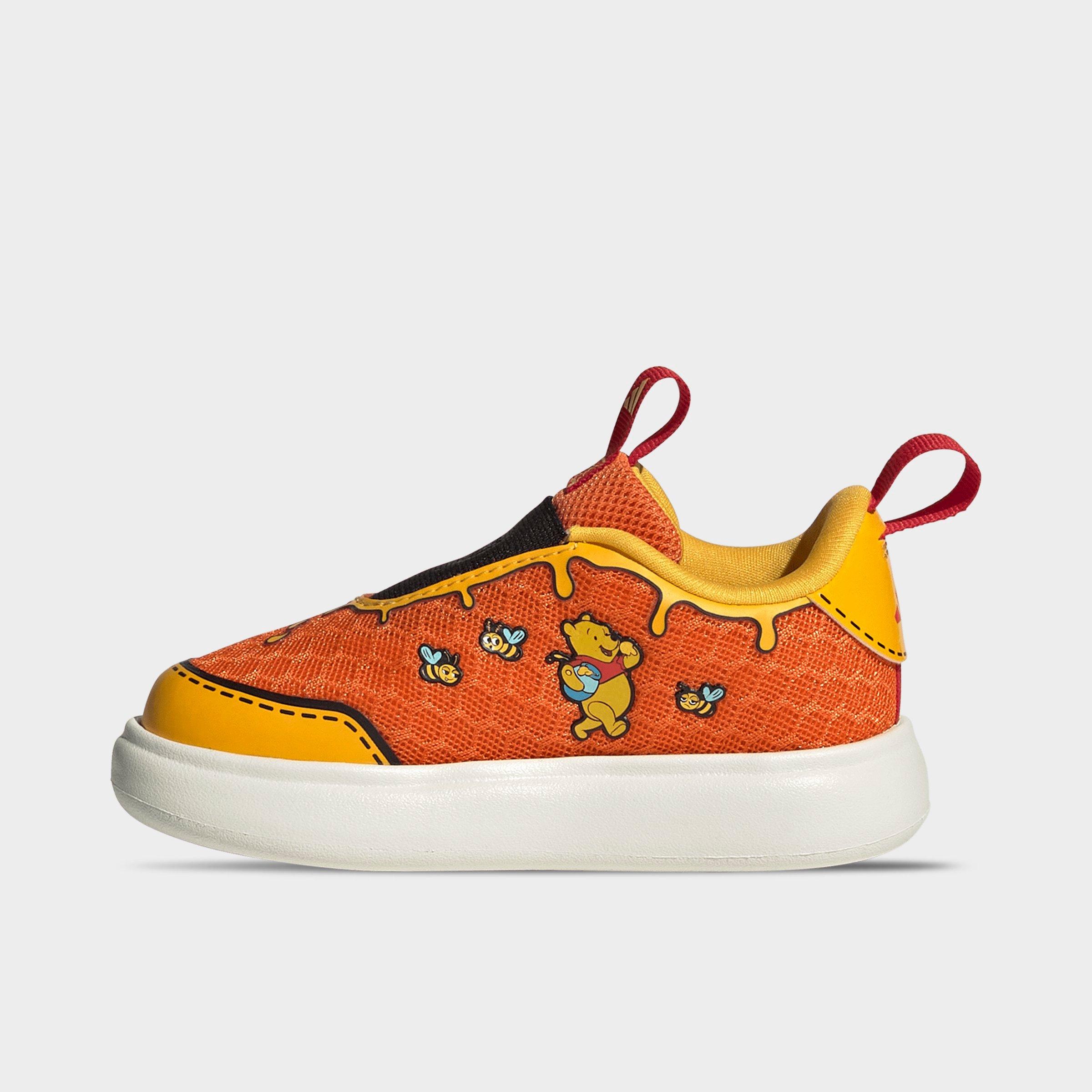Kids' Toddler adidas x Marvel Spider-Man Bubblecomic Laceless Casual Shoes - Orange/Crew Yellow/Off White - Back view