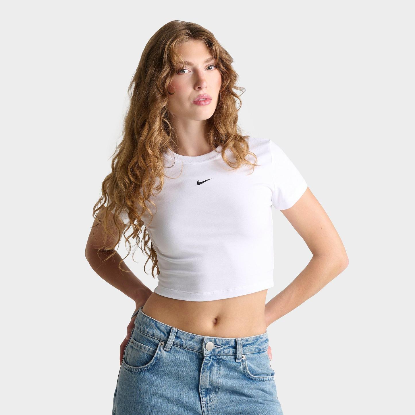 Women's Nithtke Sportswear Chill Knit Cropped T-Shirt - White/Black