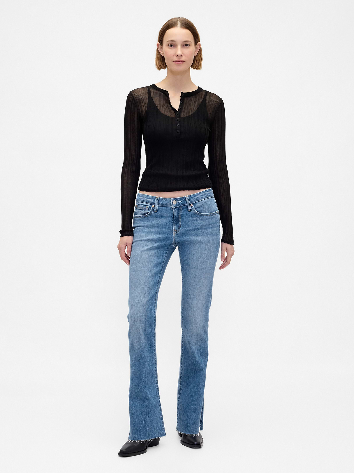 Low Rise Long & Lean Jeans - Medium wash blue