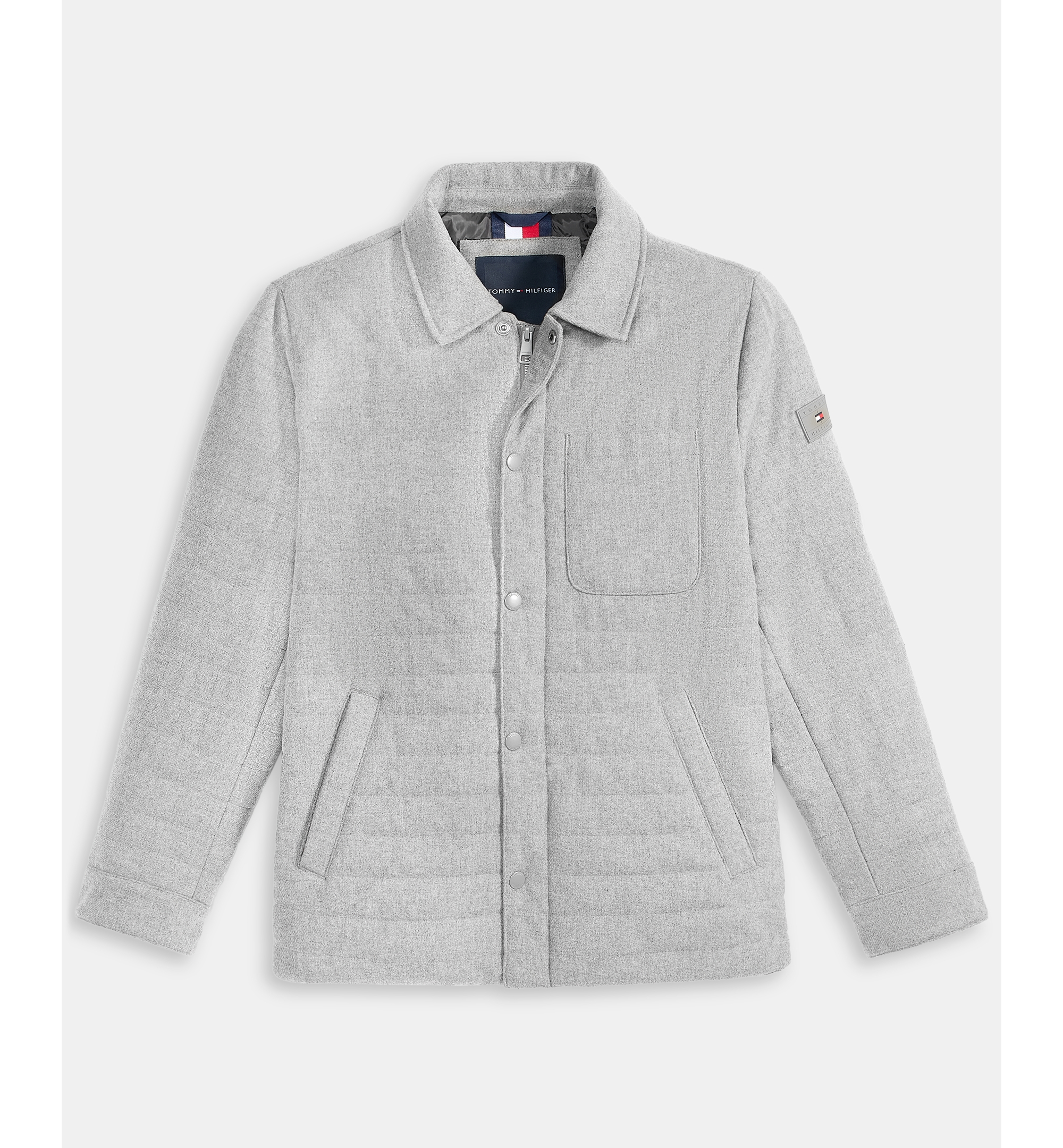 Tommy Hilfiger Men's Quilted Shirt Jacket - Heather Grey