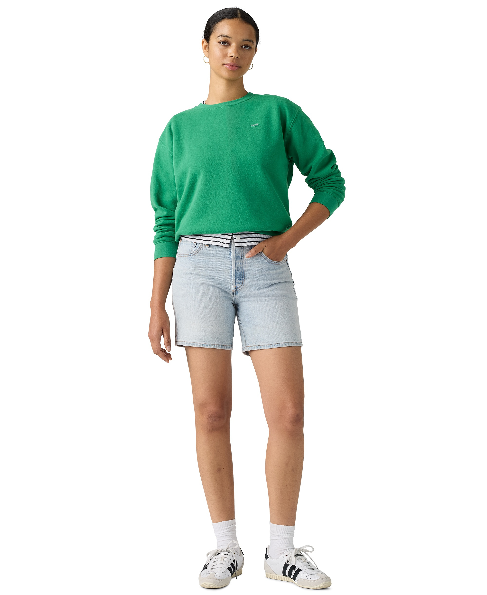 Levi's Women's 501® Mid-Thigh High-Rise Straight-Fit Denim Shorts - Chameleon Copy