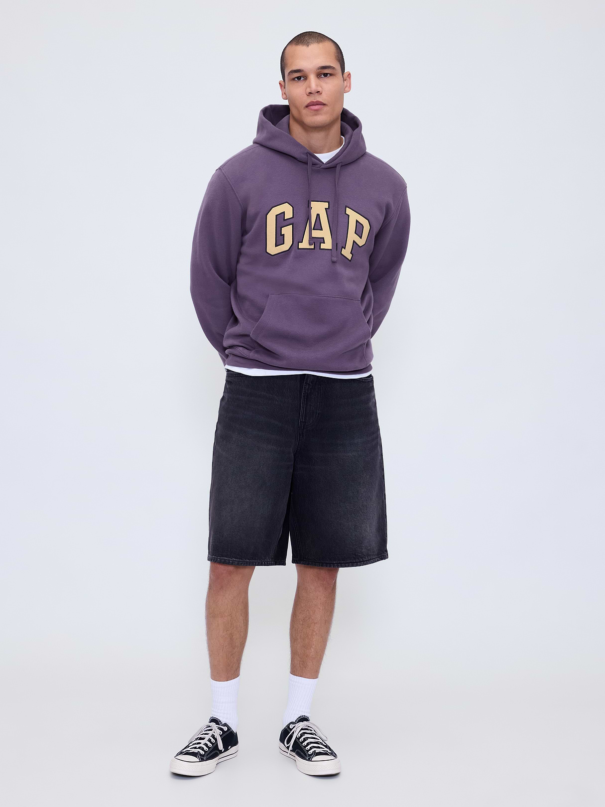 Adult VintageSoft Arch Logo Hoodie - DARK VIOLET