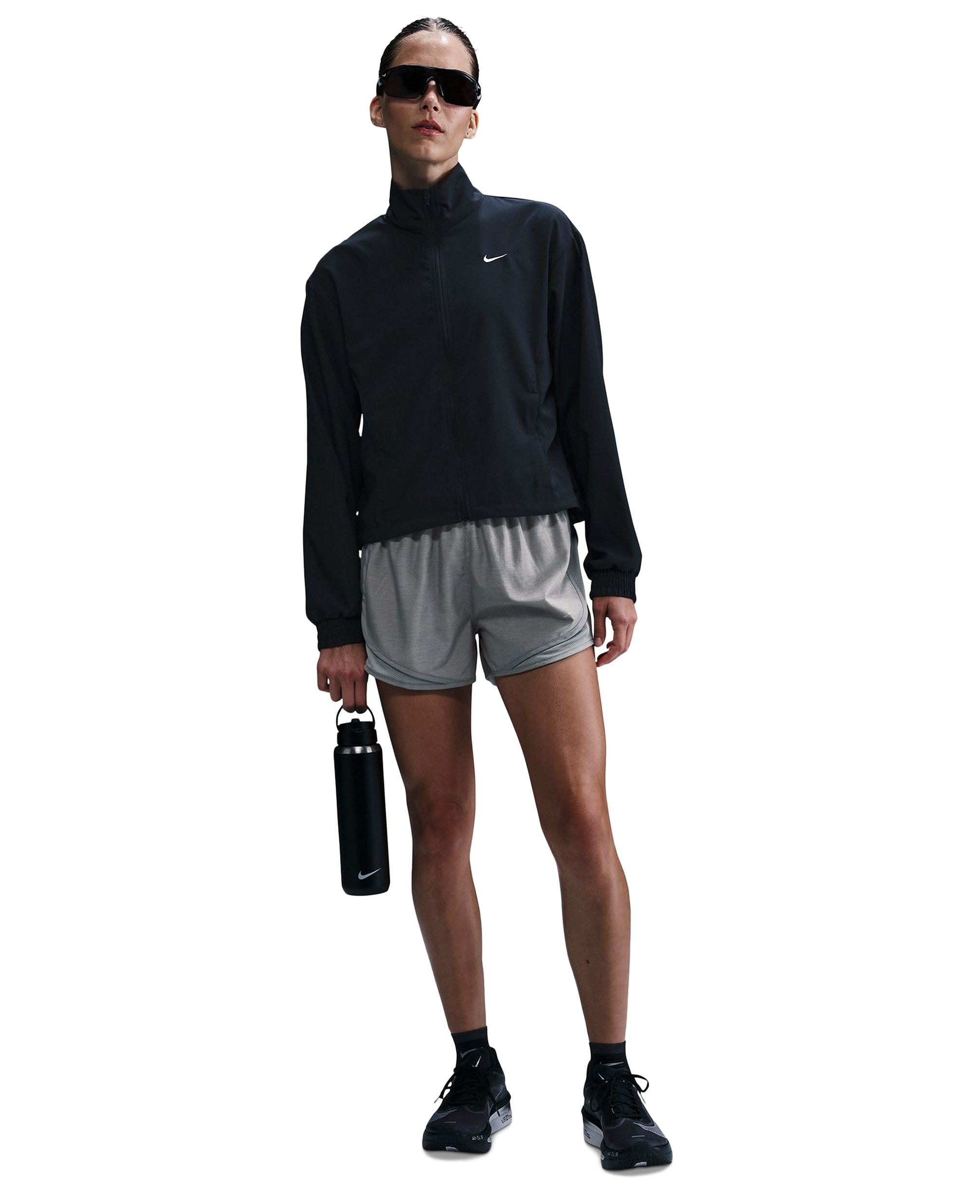 Nike Women's Tempo Dri-FIT Mid-Rise Running Shorts - Smoke Gray/Reflective Silver