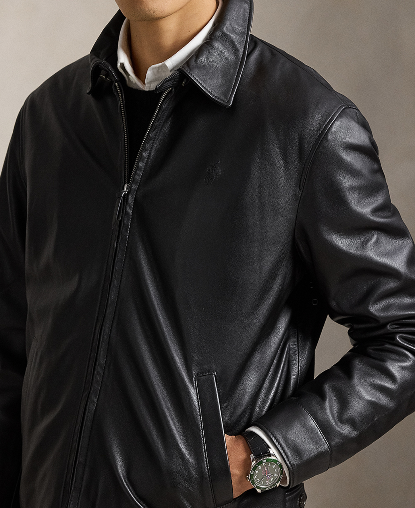 Polo Ralph Lauren Men's Leather Jacket - Polo Black