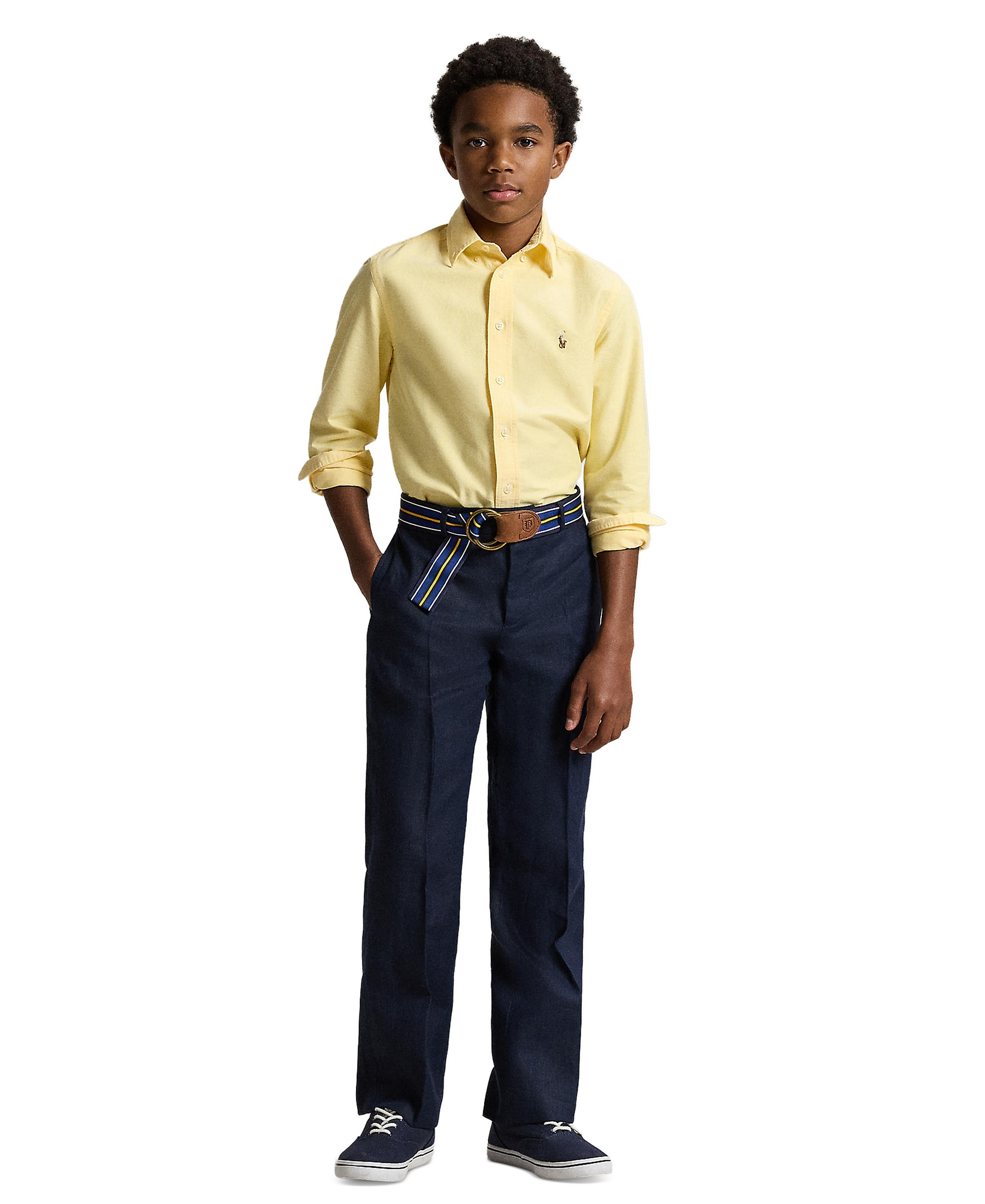 Polo Ralph Lauren 8-20 Boys' Embroidered Pony Logo Cotton Oxford Shirt - Yellow