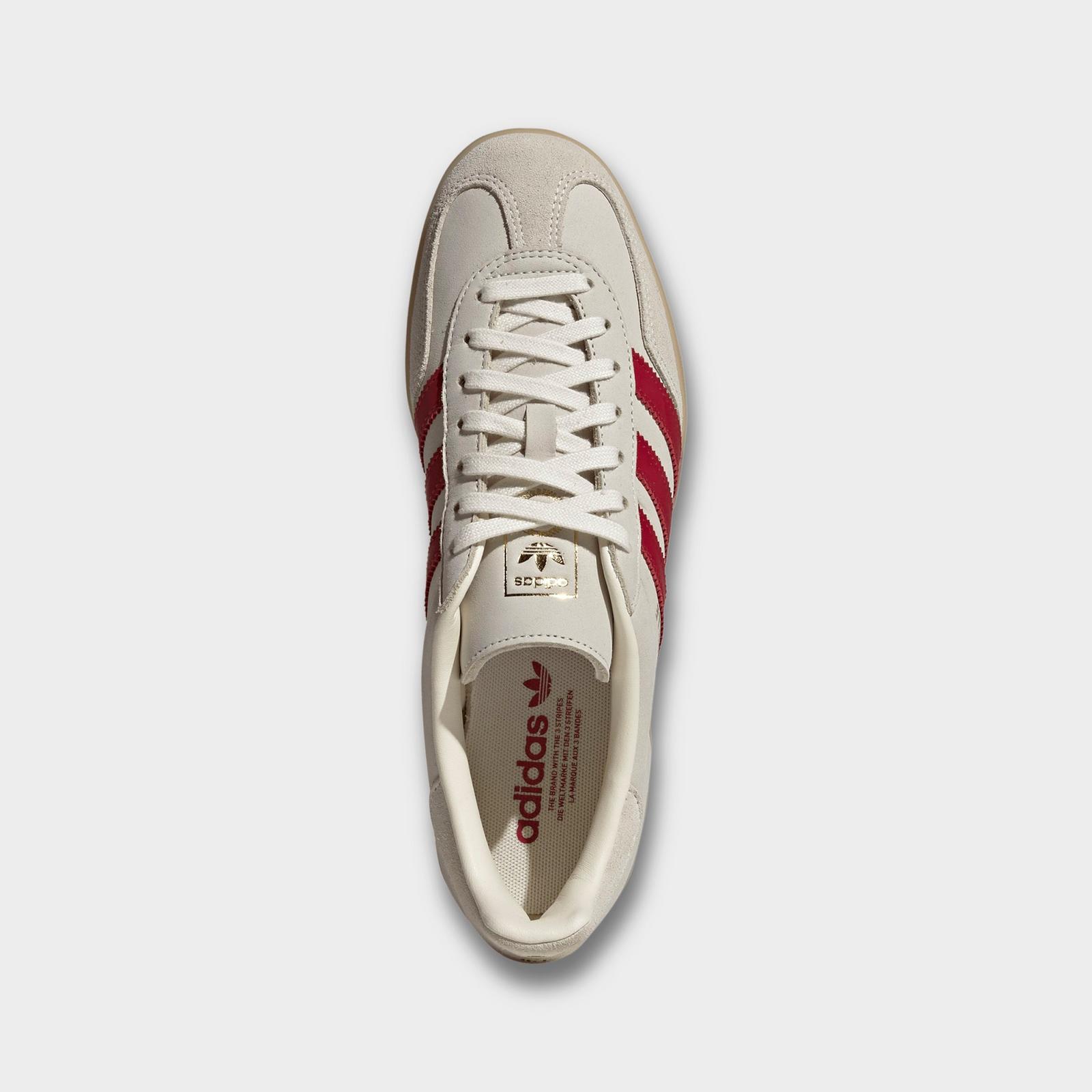 Men's adidas Originals Gazelle Indoor Casual Shoes - Cream White/Team Victory Red/Gum - view 5