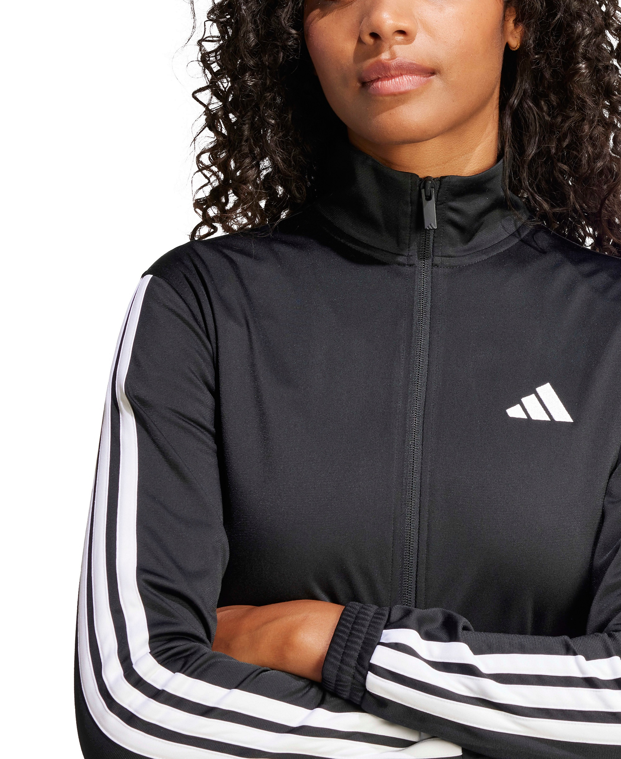 adidas Women's Tricot 3-Stripes Track Jacket - Black/White