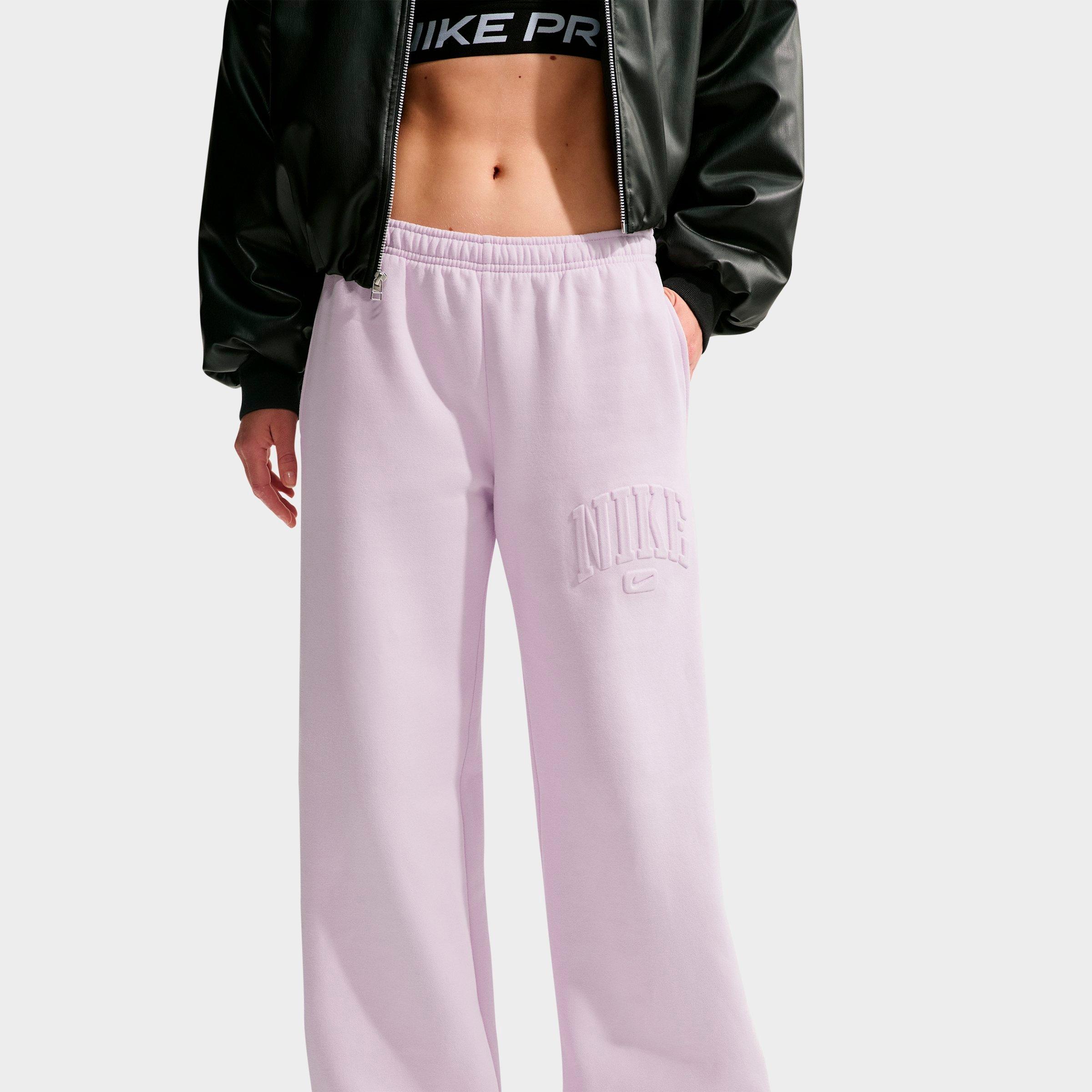 Women's Nithtke Studio Fleece Medium Weight "Graphic Pack" Embossed Mid-Rise Wide-Leg Pants - Bleached Lilac/Bleached Lilac