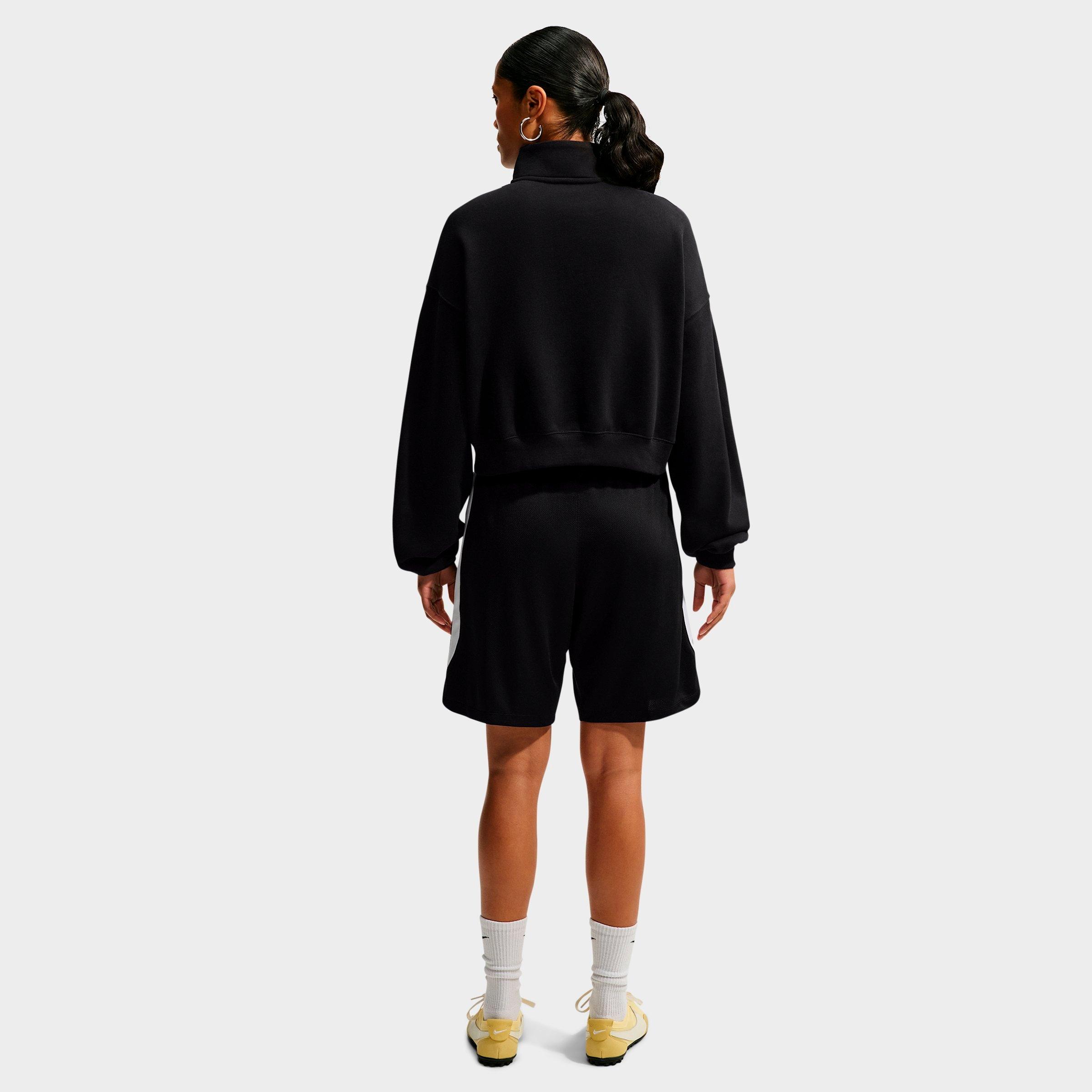 Women's Nithtke Studio Fleece Medium-Weight Oversized Cropped Quarter-Zip Jacket - Total Black/Sail