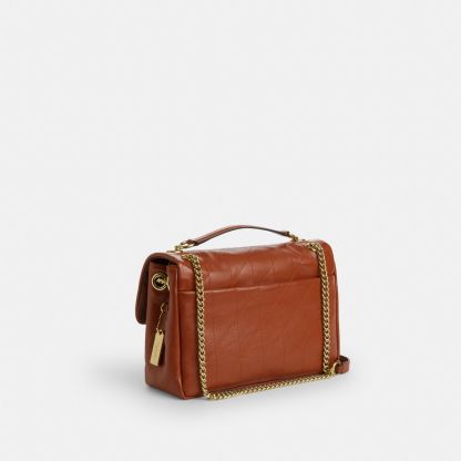 Elodie Crossbody Bag With Quilting - Gold/Cinnamon - view 6