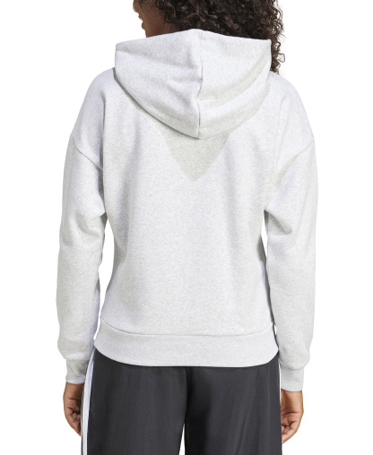 adidas Women's Essentials Long-Sleeve Logo Hoodie - Light Gray Heather/White