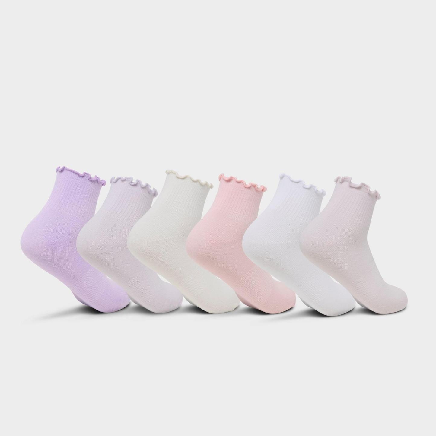 Girls' Big Kids' Jordan Lettuce Edge Ankle Socks (6-Pack) - Multicolor - view 2