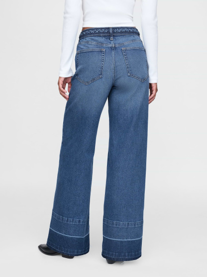 High Rise Stride Wide-Leg Jeans - Medium indigo