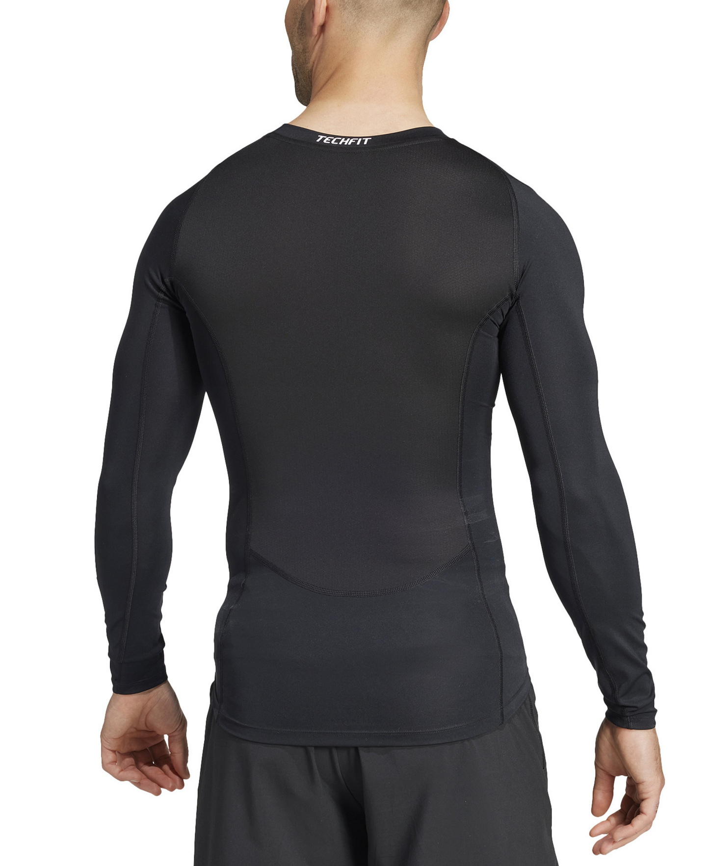 adidas Men's Tech-Fit Compression Crewneck T-Shirt - Black