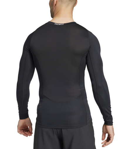 adidas Men's Tech-Fit Compression Crewneck T-Shirt - Black