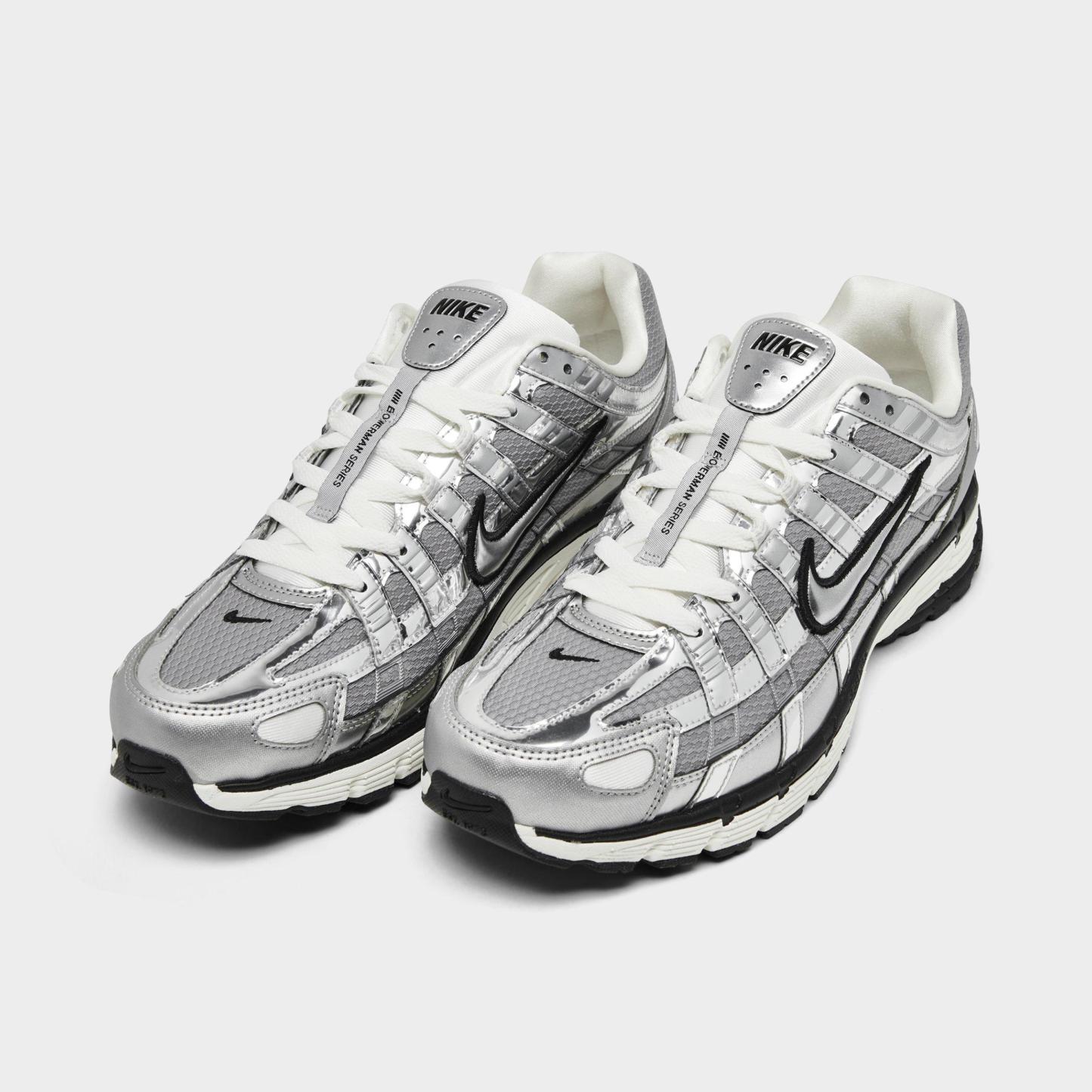 Men's Nithtke P-6000 Casual Shoes - Part 2 - Metallic Silver/Sail/Black/Metallic Silver - Both shoes facing left