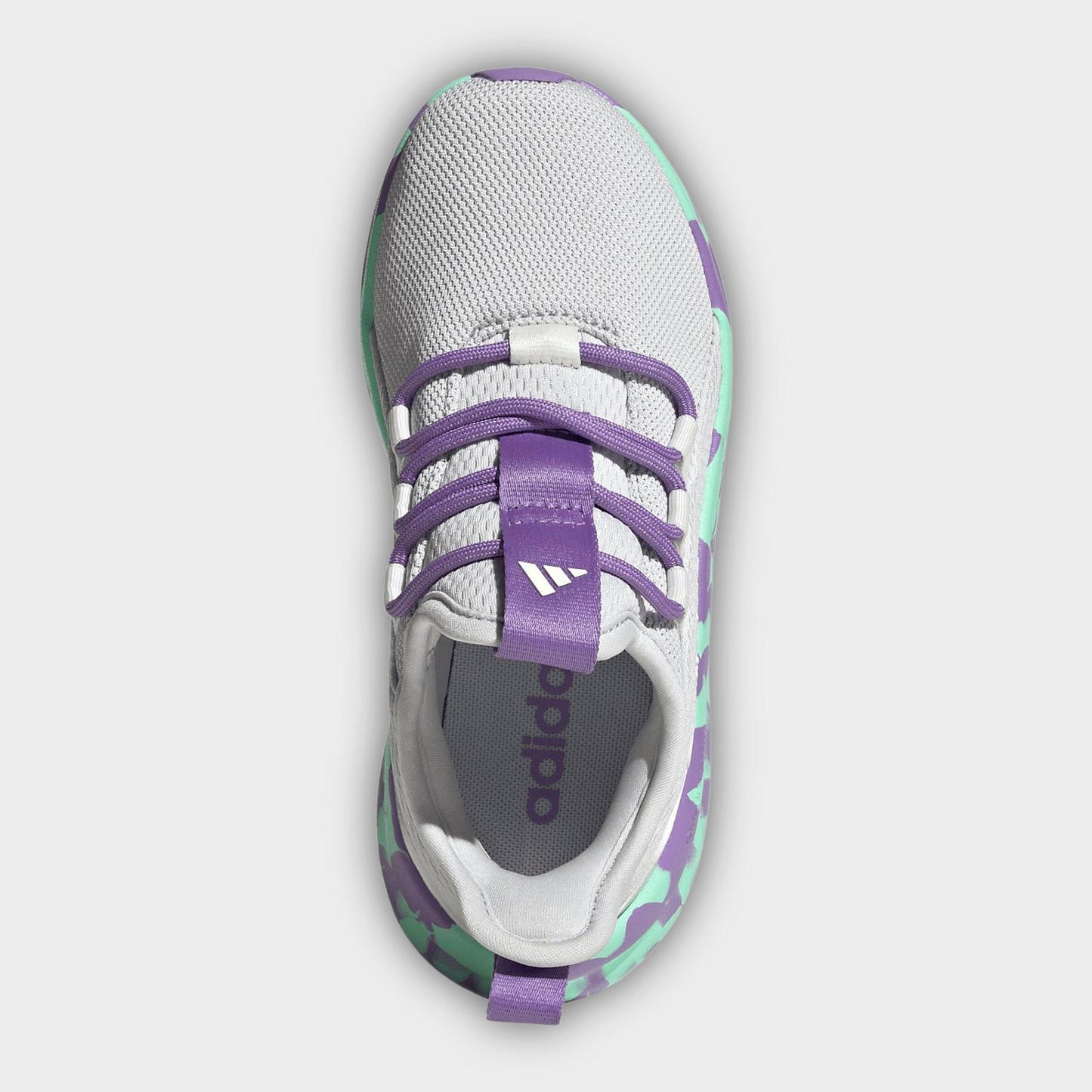 Girls' Little Kids' and Big Kids' adidas Lite Racer Adapt 8.0 Stretch Lace Casual Shoes - Part 1 - Dash Grey/Violet Fusion/Pulse Mint - Top view