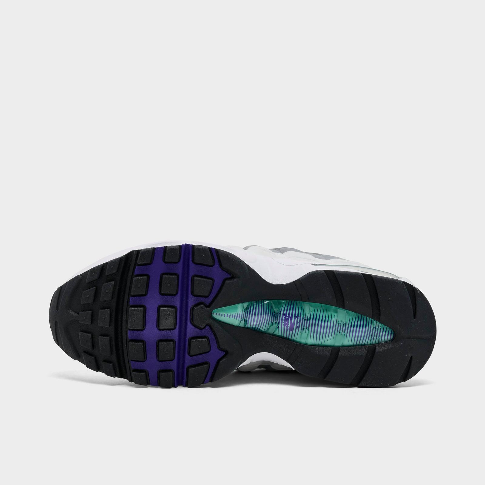 Women's Nike Air Max 95 Big Bubble Casual Shoes - White/Court Purple/Emerald Green/Wolf Grey
