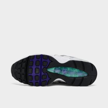 Women's Nike Air Max 95 Big Bubble Casual Shoes - White/Court Purple/Emerald Green/Wolf Grey