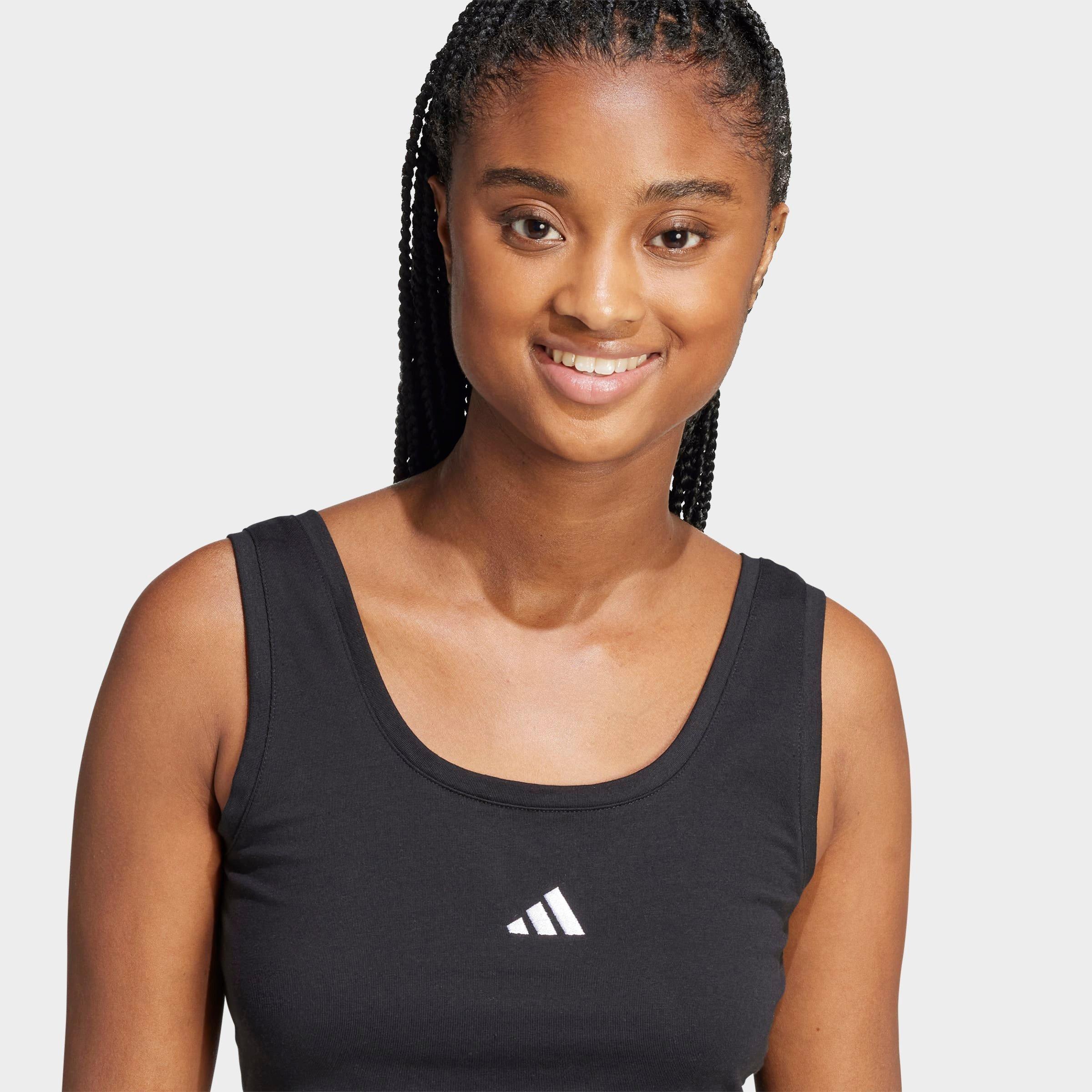 Women's adidas Sportswear Essentials Small Logo Cotton Lifestyle Tank Top - Black/White