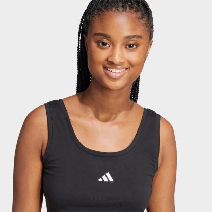 Women's adidas Sportswear Essentials Small Logo Cotton Lifestyle Tank Top - Black/White