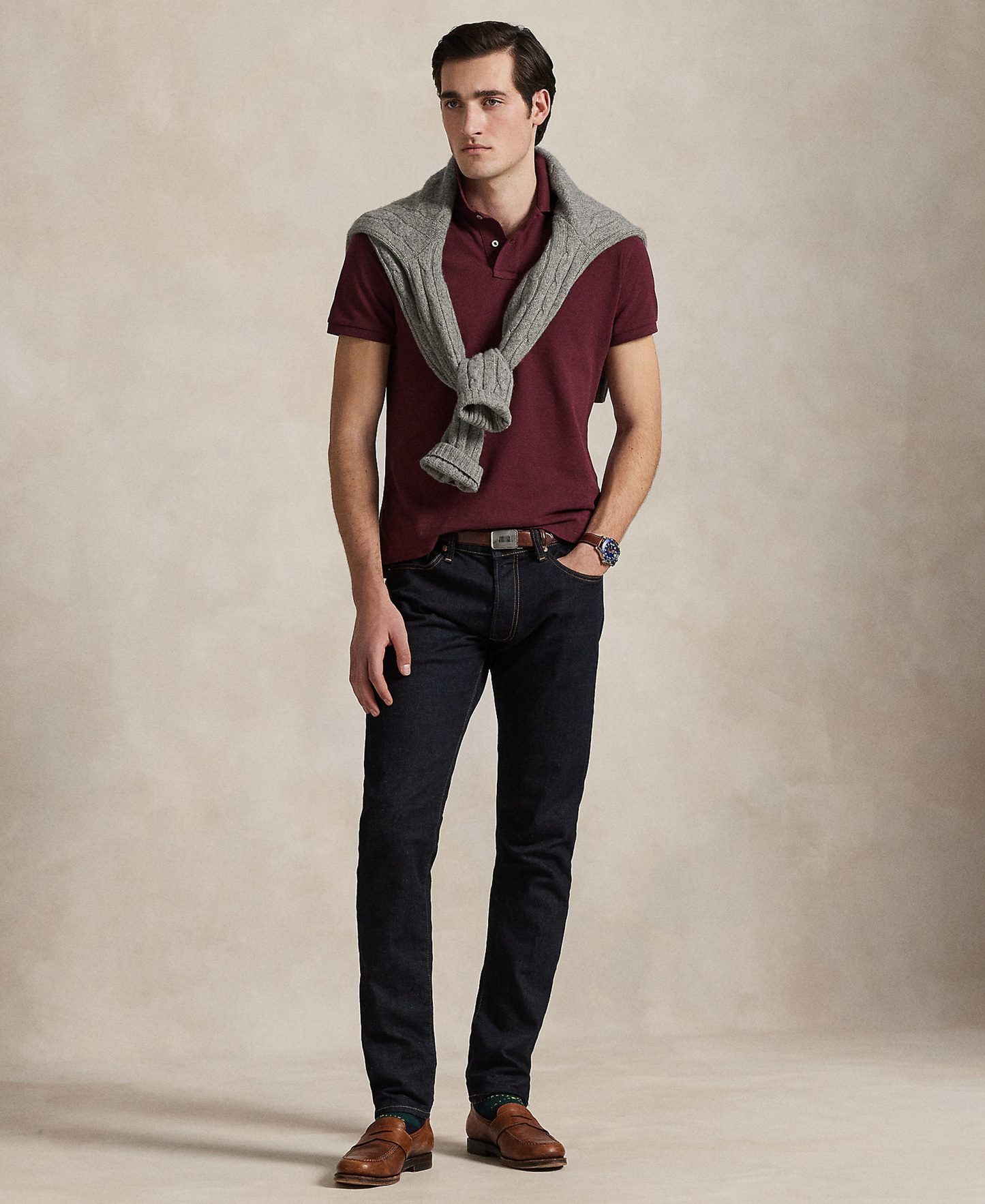 Polo Ralph Lauren Men's Classic-Fit Mesh Polo Shirt - Spring Wine Heather