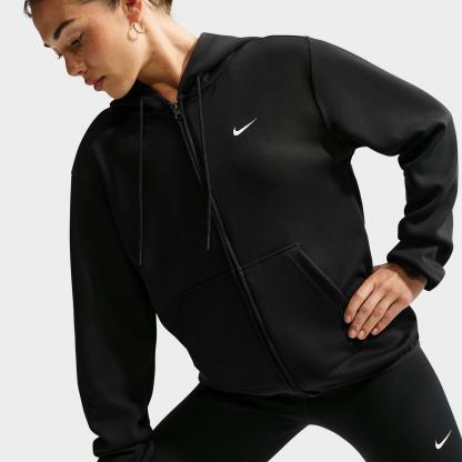 Women's Nithtke Studio Fleece Sport Dri-FIT Full-Zip Hoodie - Black/White