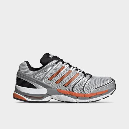 Men's adidas Adistar Control 5 Casual Shoes - Part 1 - Grey/Craft Orange/Core Black - Left shoe facing left. Outside of the shoe.
