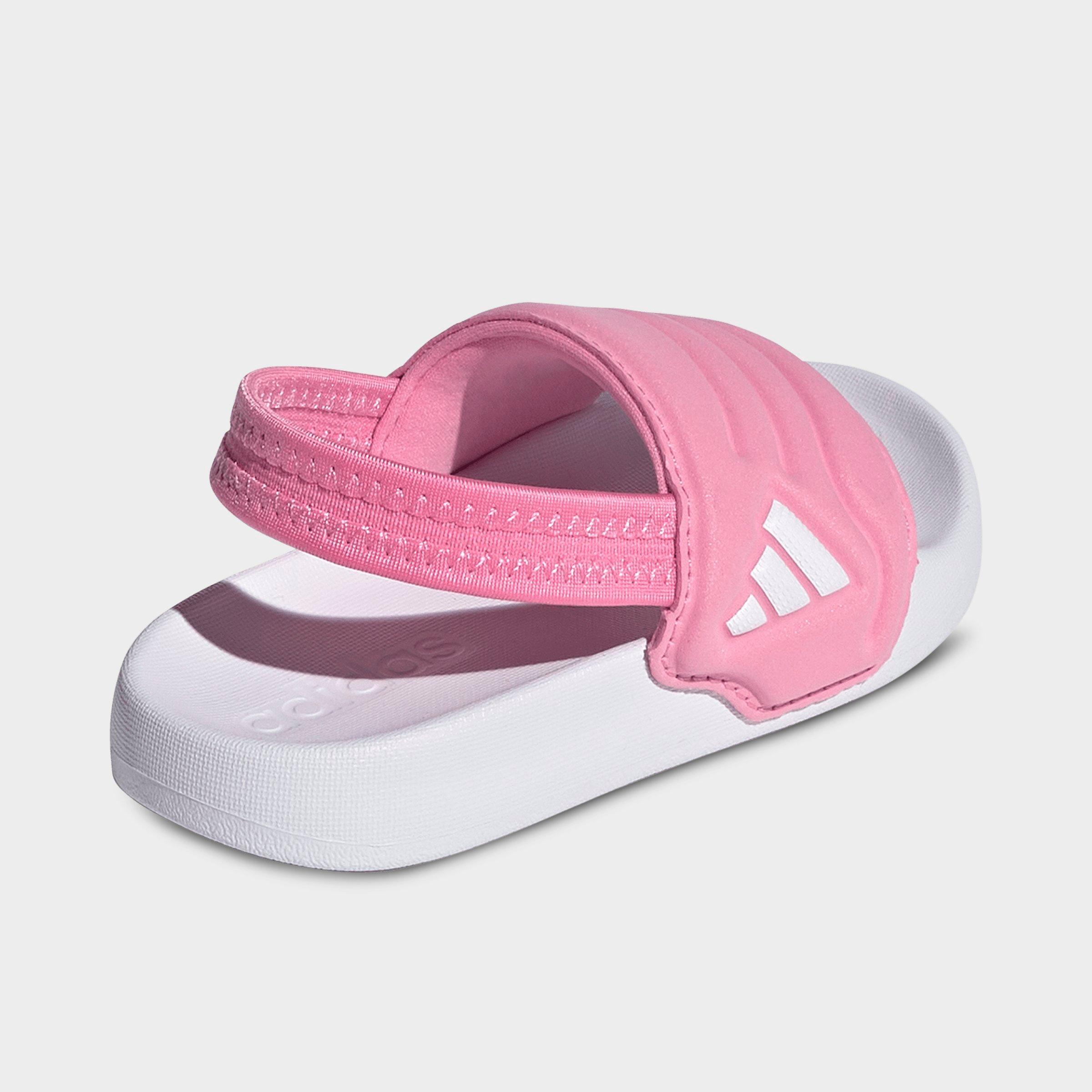 Kids' Toddler adidas adilette Estrap 2.0 Slide Sandals - Bliss Pink/Cloud White/Bliss Pink - Back view