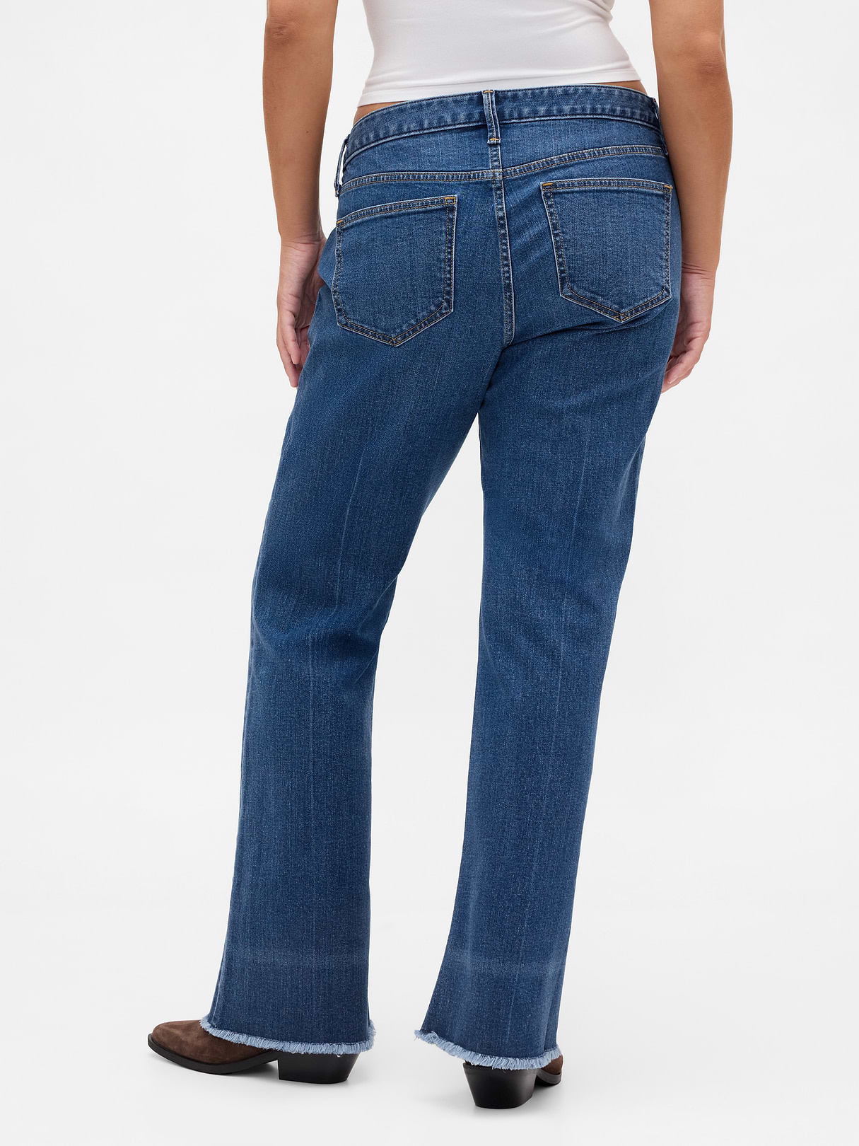 Low Rise Long & Lean Split-Hem Jeans - Medium indigo