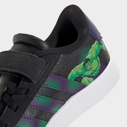 Little Kids' adidas VL Court 3.0 Hook-And-Loop Casual Shoes - Core Black/Royal Blue/Violet - Detail shot