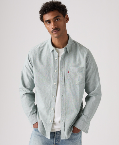 Levi's Men's Classic Pocket Regular-Fit Long-Sleeve Shirt - Dusty Mint