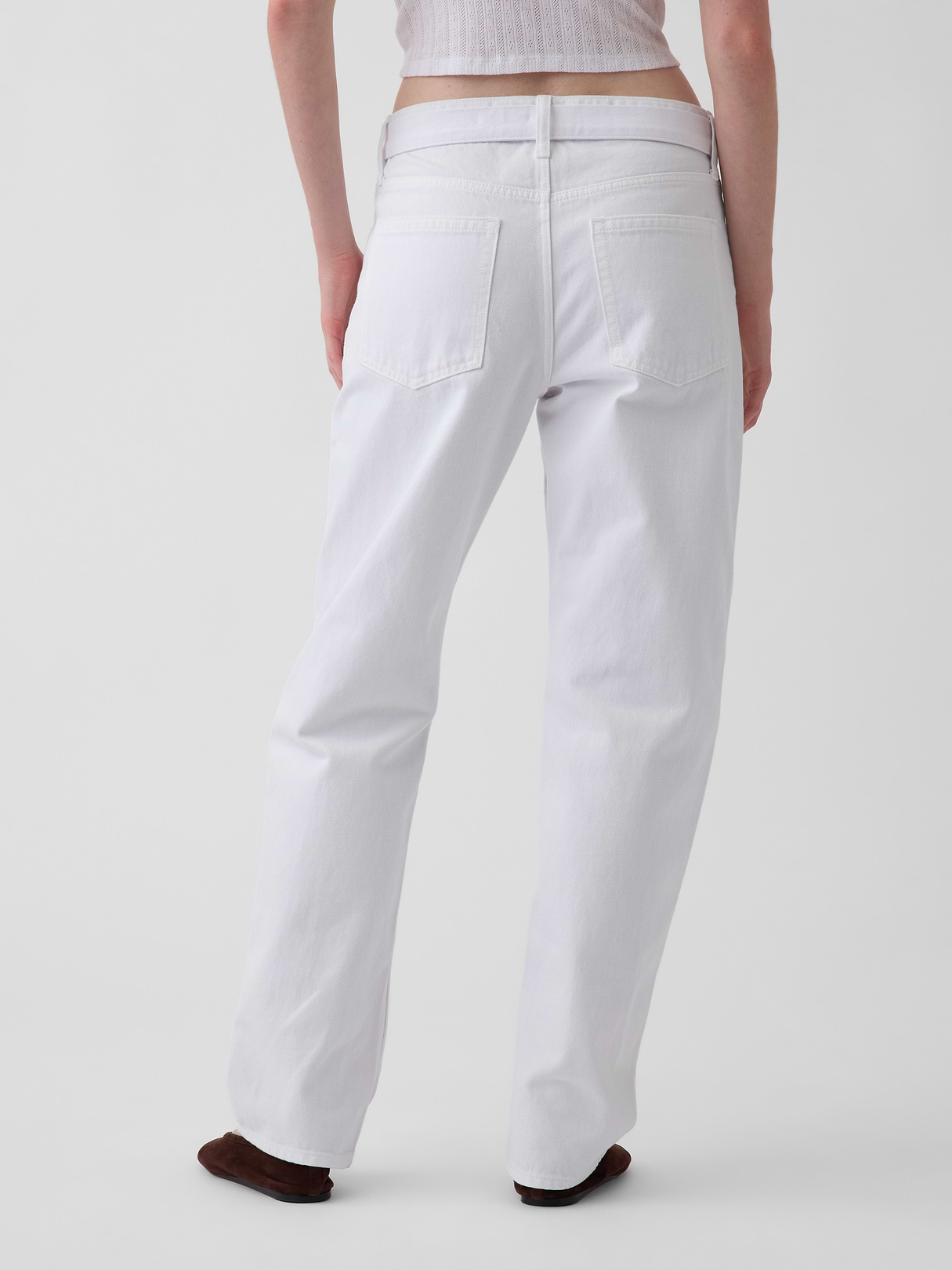 Mid Rise Straight Taper Jeans - Winter white