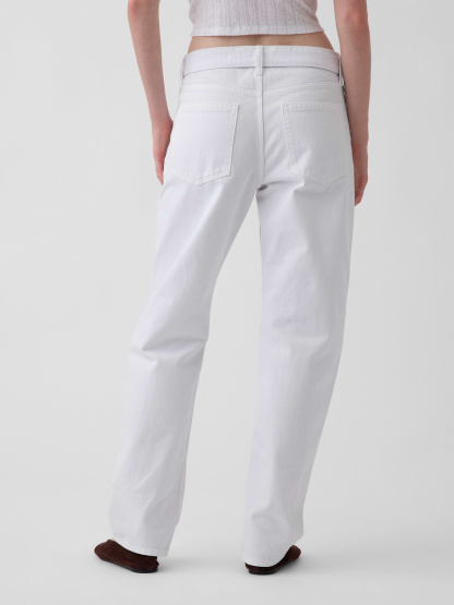 Mid Rise Straight Taper Jeans - Winter white