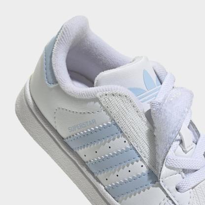 Kids' Toddler adidas Originals Superstar Casual Shoes - White/Crystal Sky/White - view 3