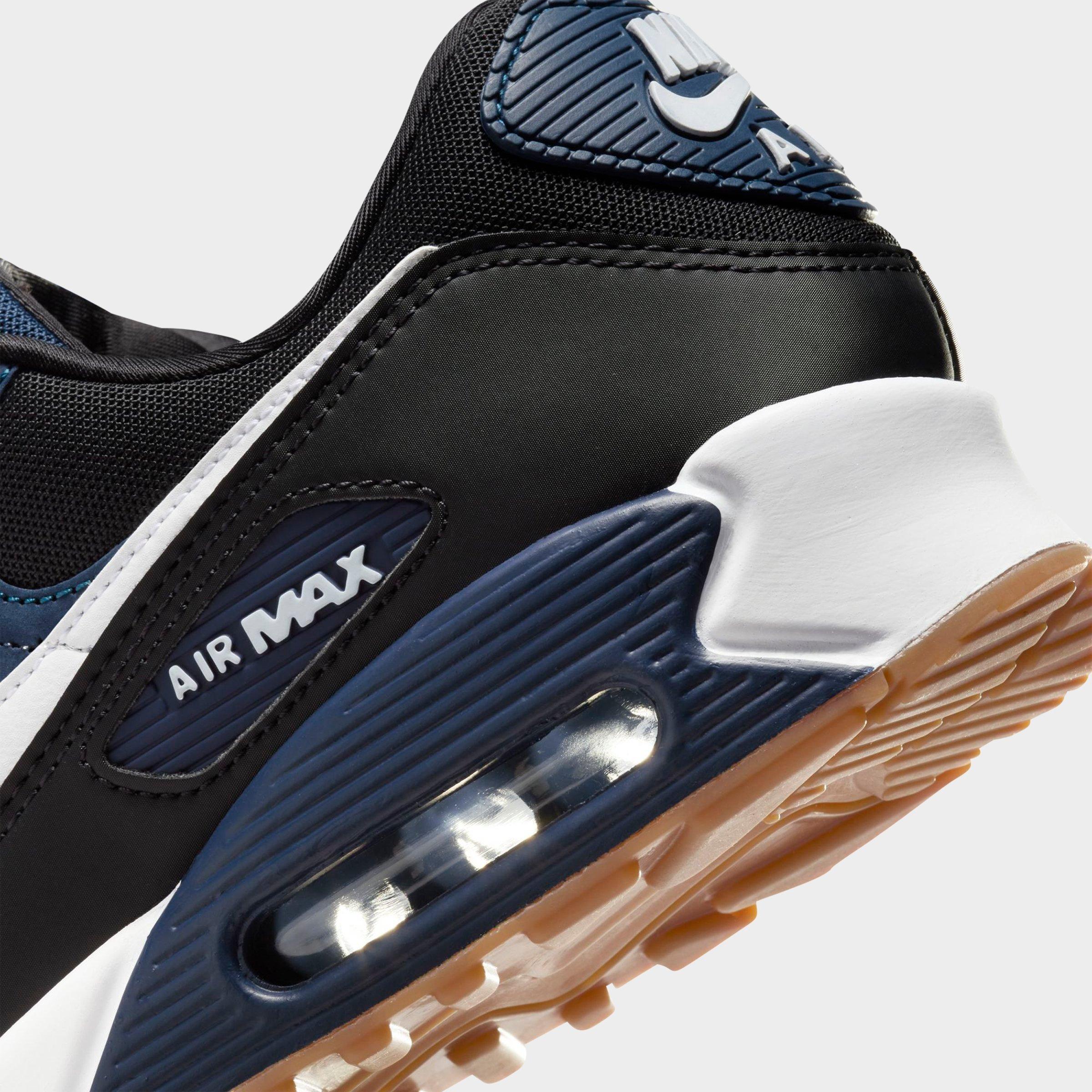 Men's Nithtke Air Max 90 Casual Shoes - Part 3 - Midnight Navy/White/Black/Gum Med Brown - Detail shot