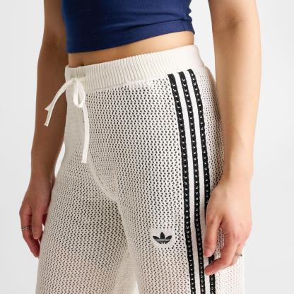 Women's adidas Originals Knitted Crochet Firebird Track Pants - Off White - view 5