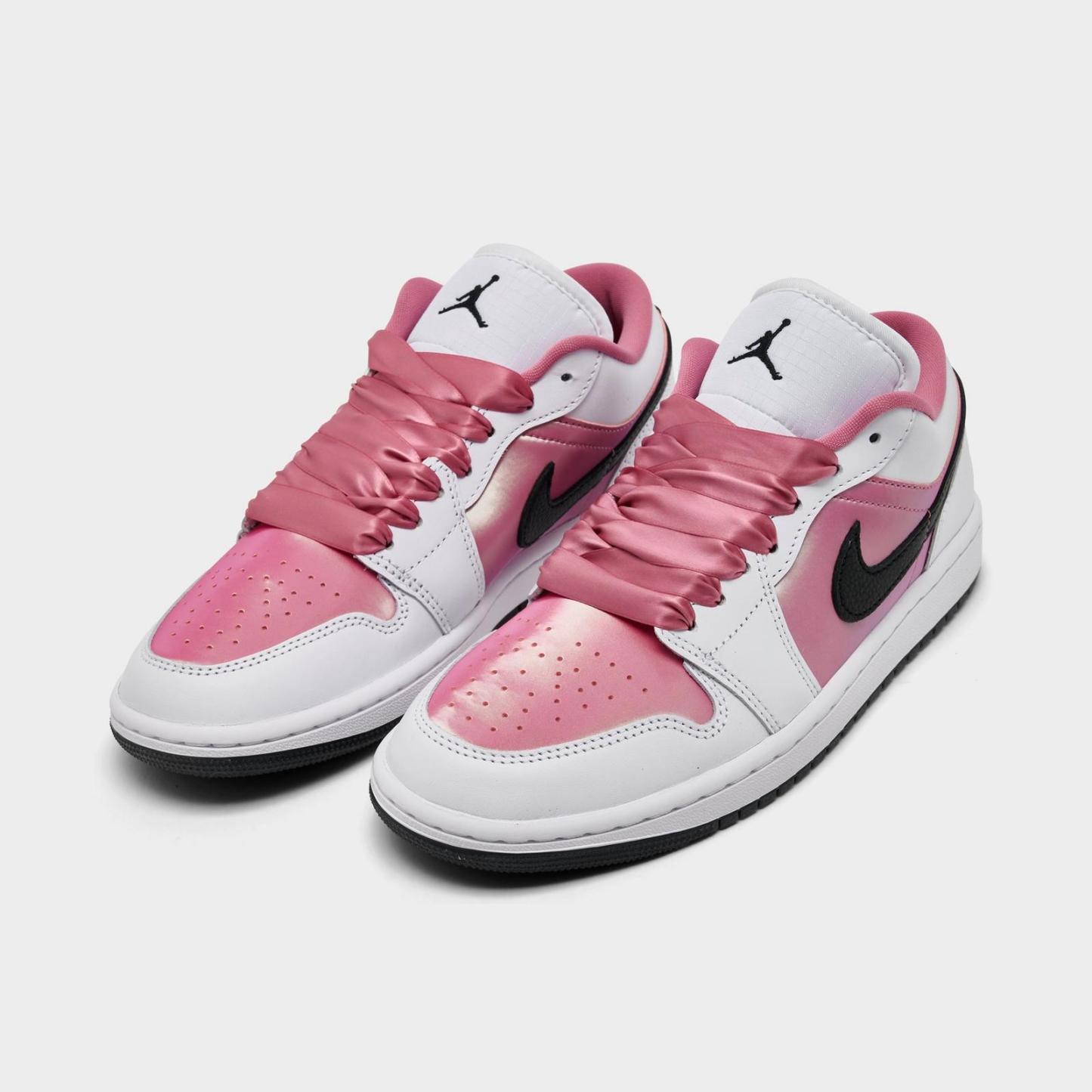 Women's Air Jordan Retro 1 Low SE Casual Shoes - White/Black/Desert Berry - view 2