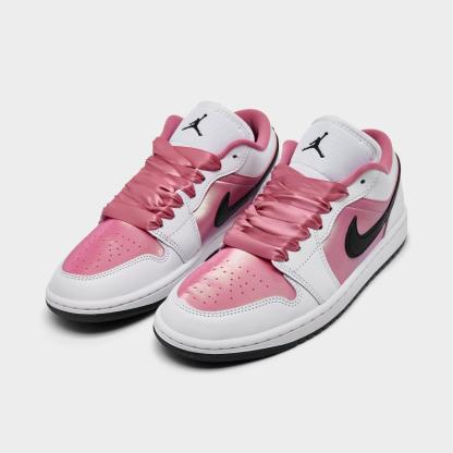 Women's Air Jordan Retro 1 Low SE Casual Shoes - White/Black/Desert Berry - view 2