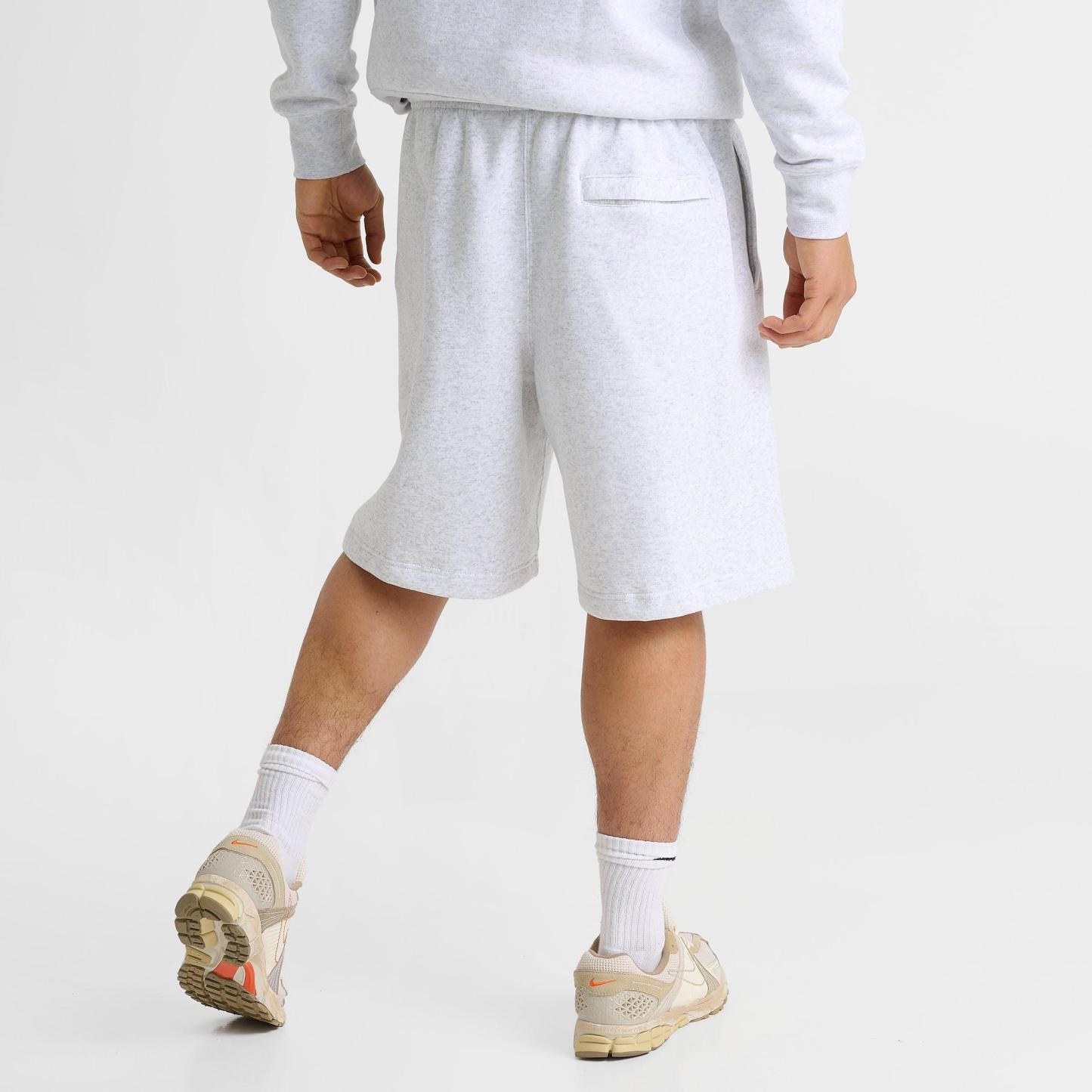 Men's Nithtke Club Fleece Swoosh Graphic Shorts - Birch Heather/White/White