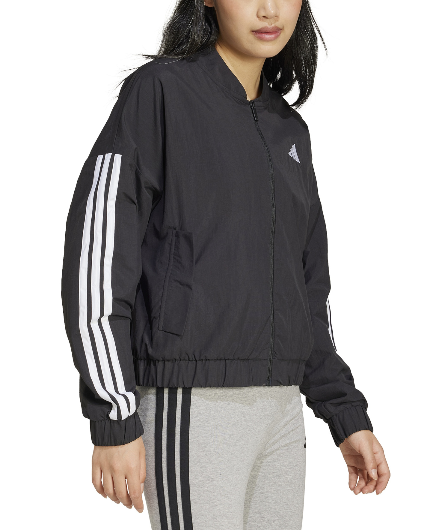 adidas Women's Essentials 3-Stripes Lifestyle Bomber Jacket - Black