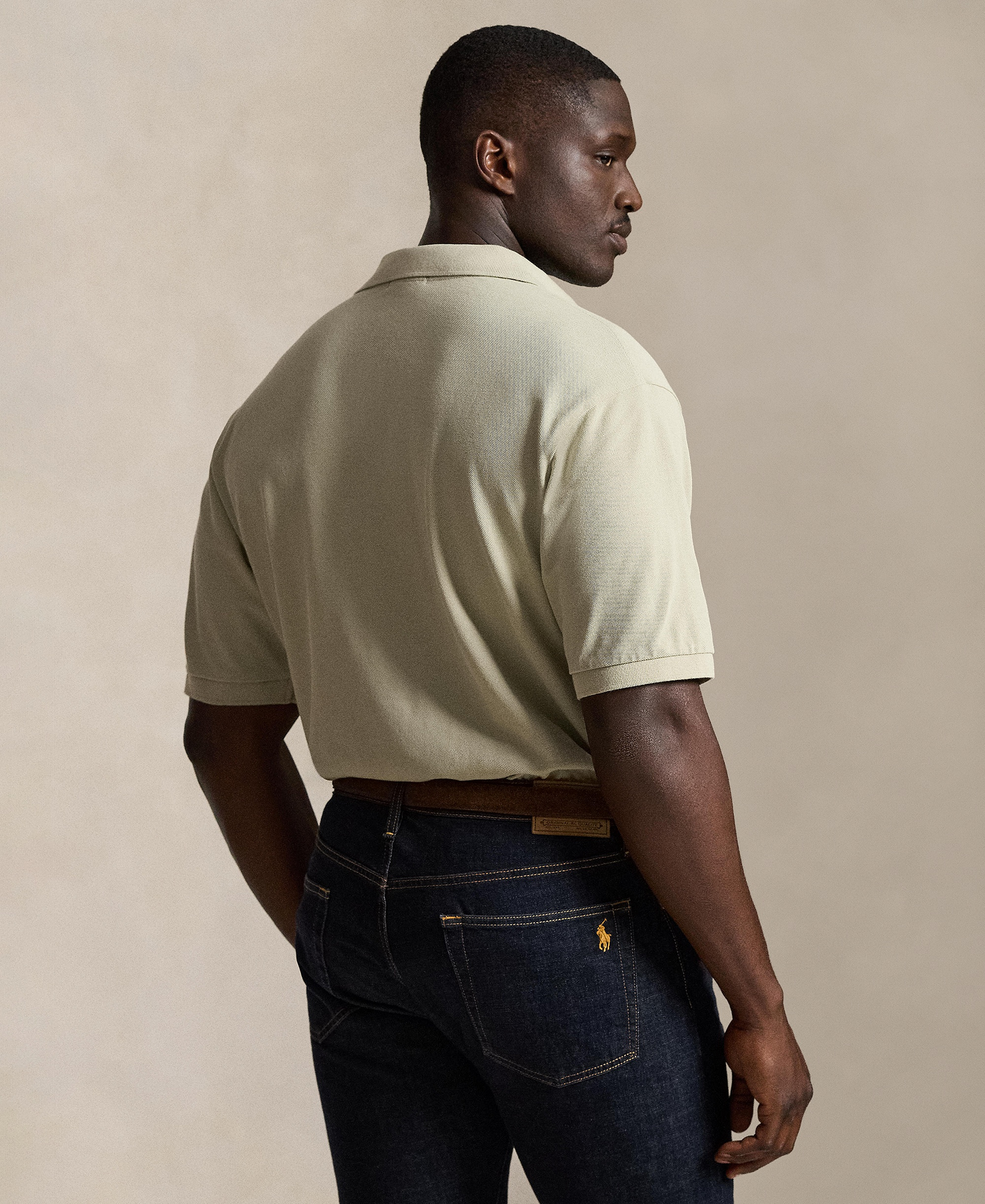 Polo Ralph Lauren Men's Big & Tall Cotton Short-Sleeve Polo Shirt - Classic Stone/C8125