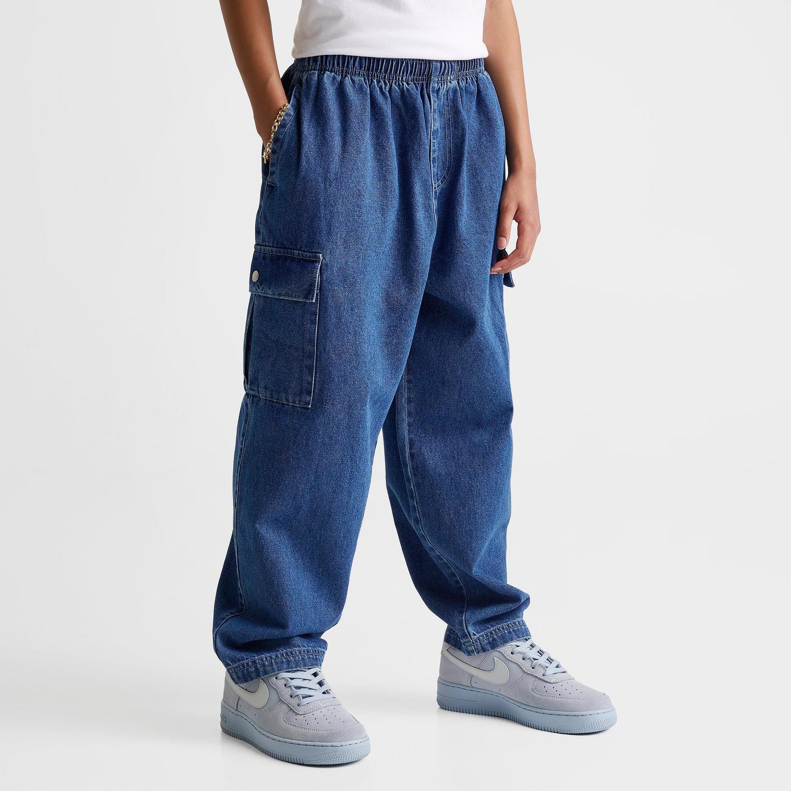 Big Kids' Nike Sportswear Collection Denim Cargo Pants - Mystic Navy/Aegean Storm/Coastal Blue