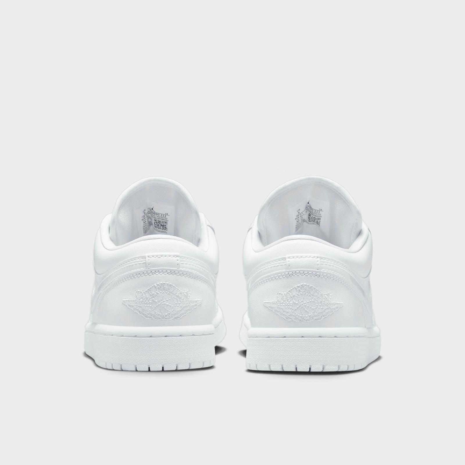 Women's Air Jordan 1 Low SE Casual Shoes - White/White/White - Left shoe facing left. Outside of the shoe. - view 4