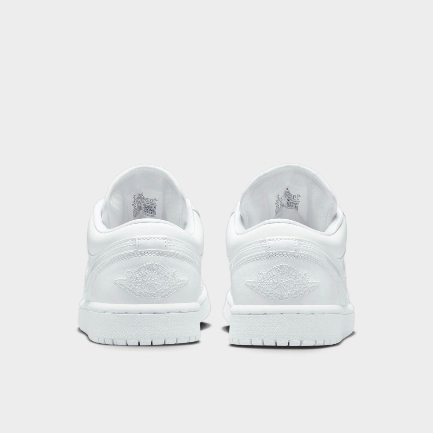 Women's Air Jordan 1 Low SE Casual Shoes - White/White/White - Left shoe facing left. Outside of the shoe. - view 4