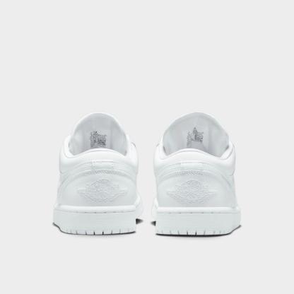 Women's Air Jordan 1 Low SE Casual Shoes - White/White/White - Left shoe facing left. Outside of the shoe. - view 4