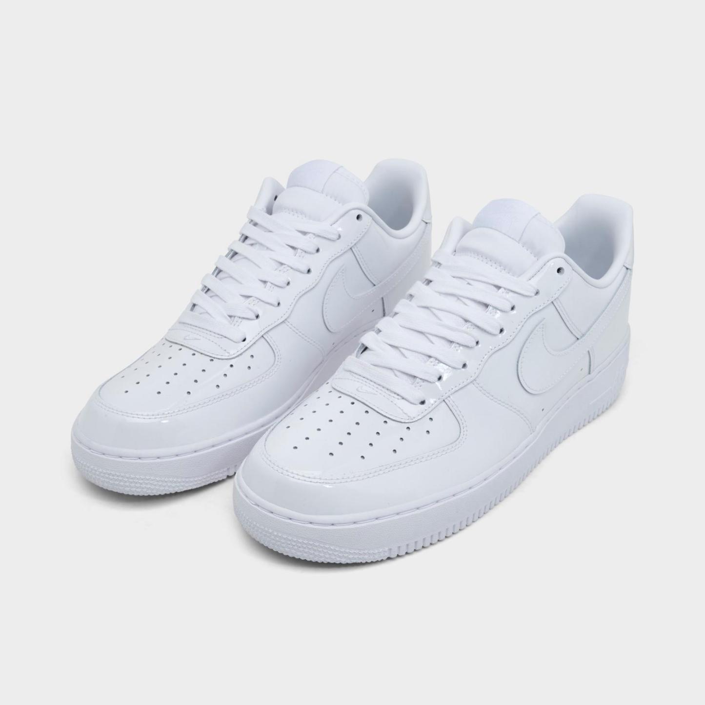 Men's Nike Air Force 1 '07 Premium Patent Leather Casual Shoes - White/White