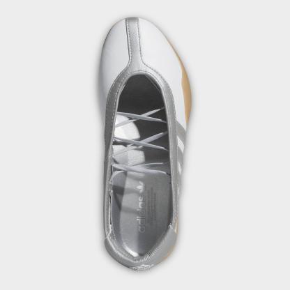 Women's adidas Originals Taekwondo Mei Casual Shoes - Cloud White/Silver Metallic/Gum - Top view