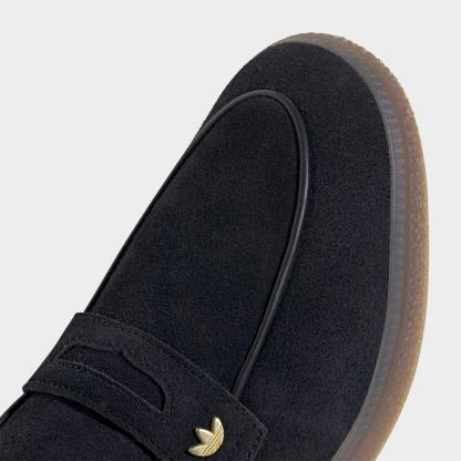 Women's adidas Originals Handball Spezial Loafer Casual Shoes - Part 1 - Core Black/Core Black/Gum - Detail shot