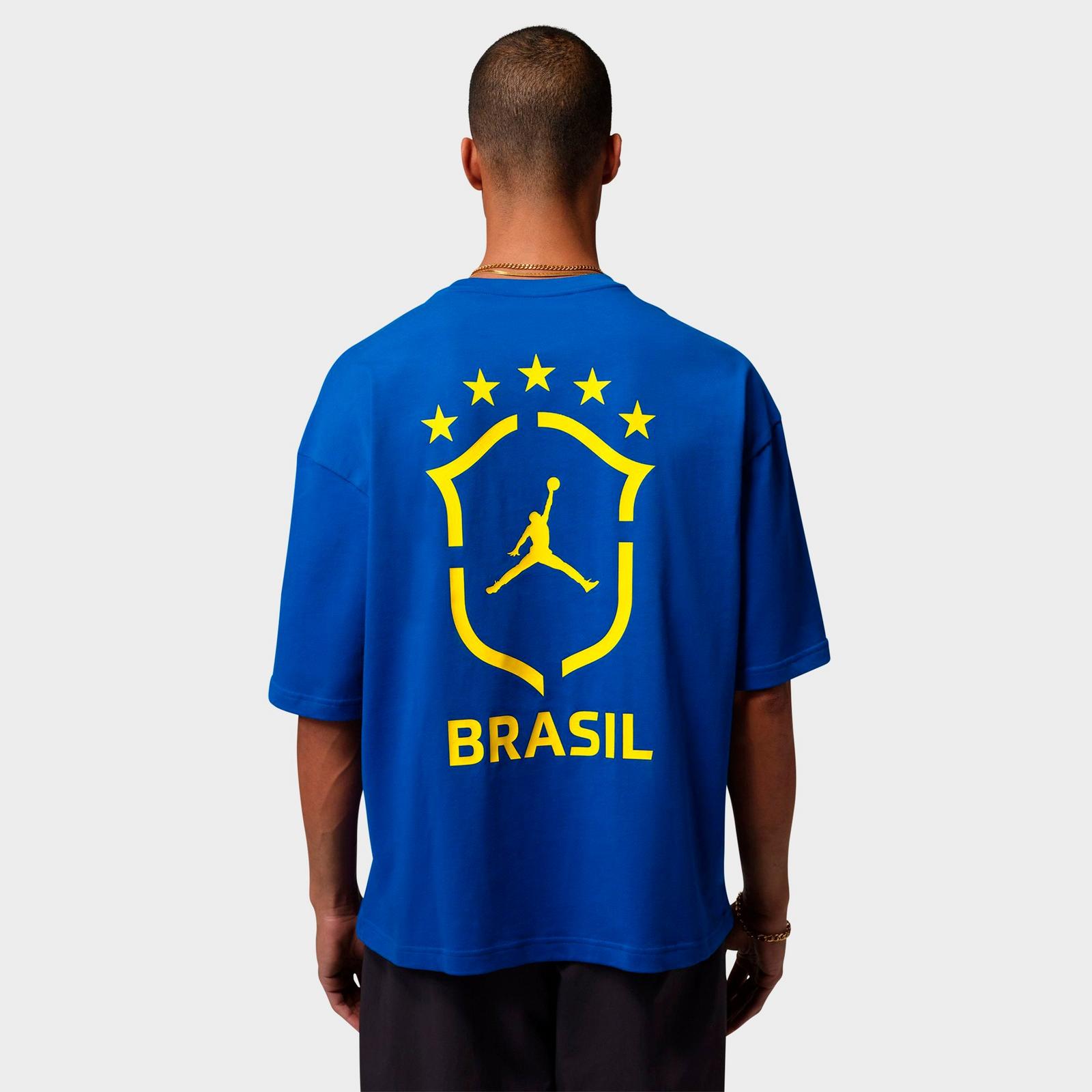Men's Jordan 85 Brazil 5 Star Graphic Oversized T-Shirt - Old Royal - view 3
